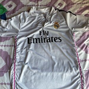 Adidas White and Pink Women's Jersey
